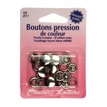 Boutons pression - Couture loisirs - Recharge 6 boutons pression argenté