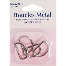 Boucles et clips - Couture loisirs - Anneaux demi-ronds - 20 mm métal