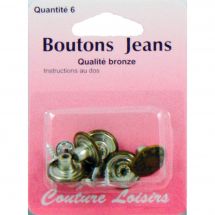Boutons de jeans - Couture loisirs - 6 boutons - 17 mm