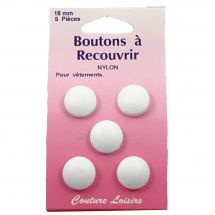 Boutons à recouvrir - Couture loisirs - 5 boutons à coudre - 18 mm