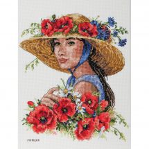 Kit broderie point de croix - Merejka - Chapeau de fleurs