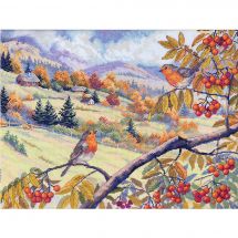 Kit broderie point de croix - Merejka - Collines bordées d'or