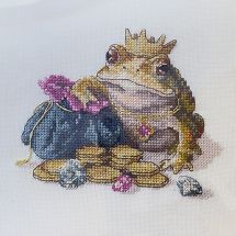 Kit broderie point de croix - Merejka - Crapaud doré