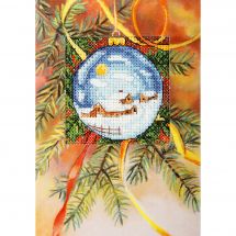 Kit de carte à broder  - Orchidéa - Boule de Noël