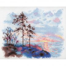 Kit broderie point de croix - Aquarelle by MP Studia - Coucher de soleil