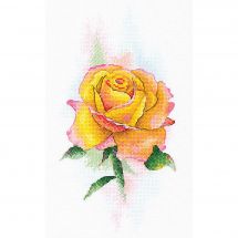 Kit point de croix - Aquarelle by MP Studia - Rose jaune