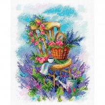 Kit broderie point de croix - Aquarelle by MP Studia - Panier fleuri