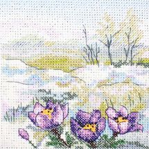 Kit broderie point de croix - MP Studia - Fleurs en hiver