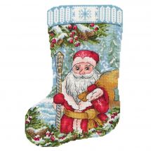 Kit de chaussette de Noël à broder - MP Studia - Sur le chemin du conte de fées