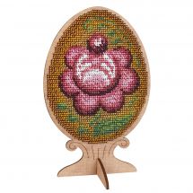 Kit d'ornement à broder - MP Studia - Oeuf en perles - Fleur rose