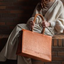 Rangement cuir tricot - Muud - Sac shopper Bina XL - Whisky