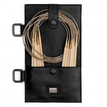 Rangement cuir tricot - Muud - Etui aig. circulaires Carita A - Noir