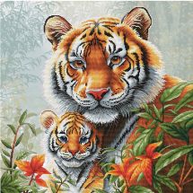 Kit broderie point de croix - Nova Sloboda - Maman tigre et son petit