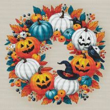 Kit broderie point de croix - Nova Sloboda - Couronne d'Halloween