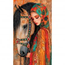 Kit de broderie avec perles - Nova Sloboda - La fille et le cheval