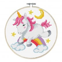 Kit broderie point de croix avec tambour - Ladybird - Jolie licorne