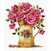 Kit point de croix - Ladybird - Vase à fleurs ancien