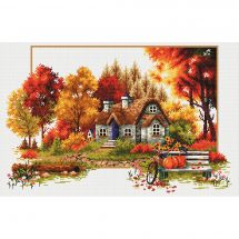 Kit broderie point de croix - Needleart World - Chalet d'automne