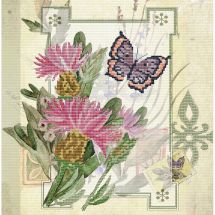 Kit broderie point de croix - Ladybird - Bouquet de chardons