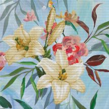 Kit broderie point de croix - Ladybird - Bouquet de lys sauvages