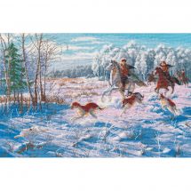 Kit broderie point de croix - Oven - Chasse d'hiver