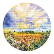 Kit broderie point de croix - Oven - Champ de camomille