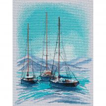 Kit broderie point de croix - Oven - Baie azure