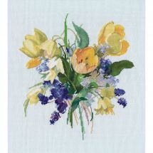 Kit broderie point de croix - Oven - Bouquet de Printemps