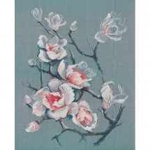 Kit broderie point de croix - Oven - Délicat magnolia