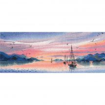 Kit broderie point de croix - Oven - Soirée rose