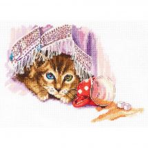 Kit broderie point de croix - Panna - Chat coquin