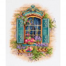 Kit broderie point de croix - Panna - Fleurs à la fenêtre