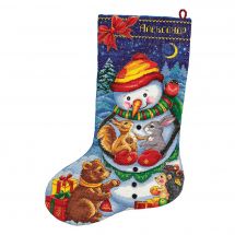 Kit de chaussette de Noël à broder - Panna - Bonhomme de neige