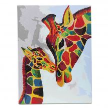 Kit de peinture par numéro - Craft Buddy - Girafes colorées
