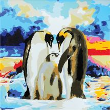 Kit de peinture par numéro - Craft Buddy - Famille de pingouins
