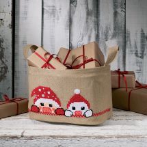 Kit de sac à broder  - Permin - Panier - Lutins de noël