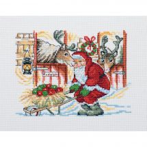 Kit point de croix - Permin - Père noël et ses rennes