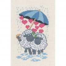 Kit broderie point de croix - Permin - Moutons sous la pluie