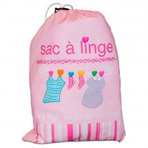 Kit de sac à broder  - Princesse - Sac à linge à broder rose