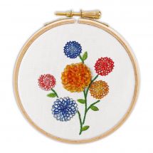 Kit de broderie sur tambour - Princesse - Dahlias