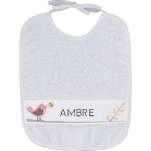 Kit de bavoir à broder - Princesse - L'arbre aux oiseaux - Rose