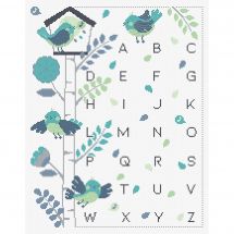 Kit point de croix - Princesse - ABC l'arbre aux oiseaux bleu