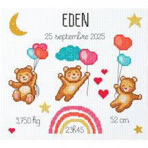 Kit broderie point de croix - Princesse - Mon petit monde arc-en-ciel