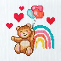 Kit broderie point de croix - Princesse - Mon petit monde arc-en-ciel