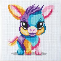 Kit broderie point de croix - Princesse - Âne multicolore