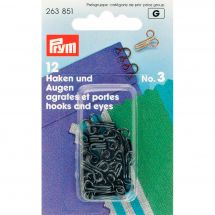 Agrafes - Prym -  N°3 - 12 paires - Coloris noir