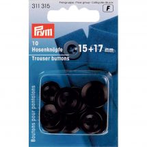 Boutons 4 trous - Prym - 10 Boutons pour pantalons - 15/17 mm