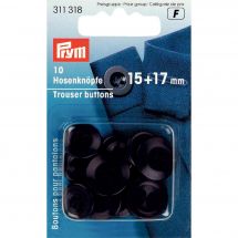 Boutons 4 trous - Prym - 10 boutons pour pantalons - 15/17 mm