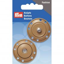 Boutons pression - Prym - Boutons pression à coudre en laiton beige - 35 mm