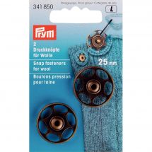 Boutons pression - Prym - 2 boutons pression pour laine laiton - 25 mm